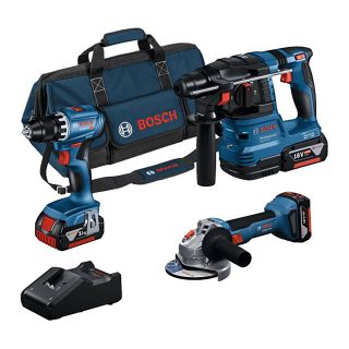 BOSCH aku set - GSR 18V-45 + GWS 18V-8 + GBH 18V-22 3xAku 18V 4,0Ah torba