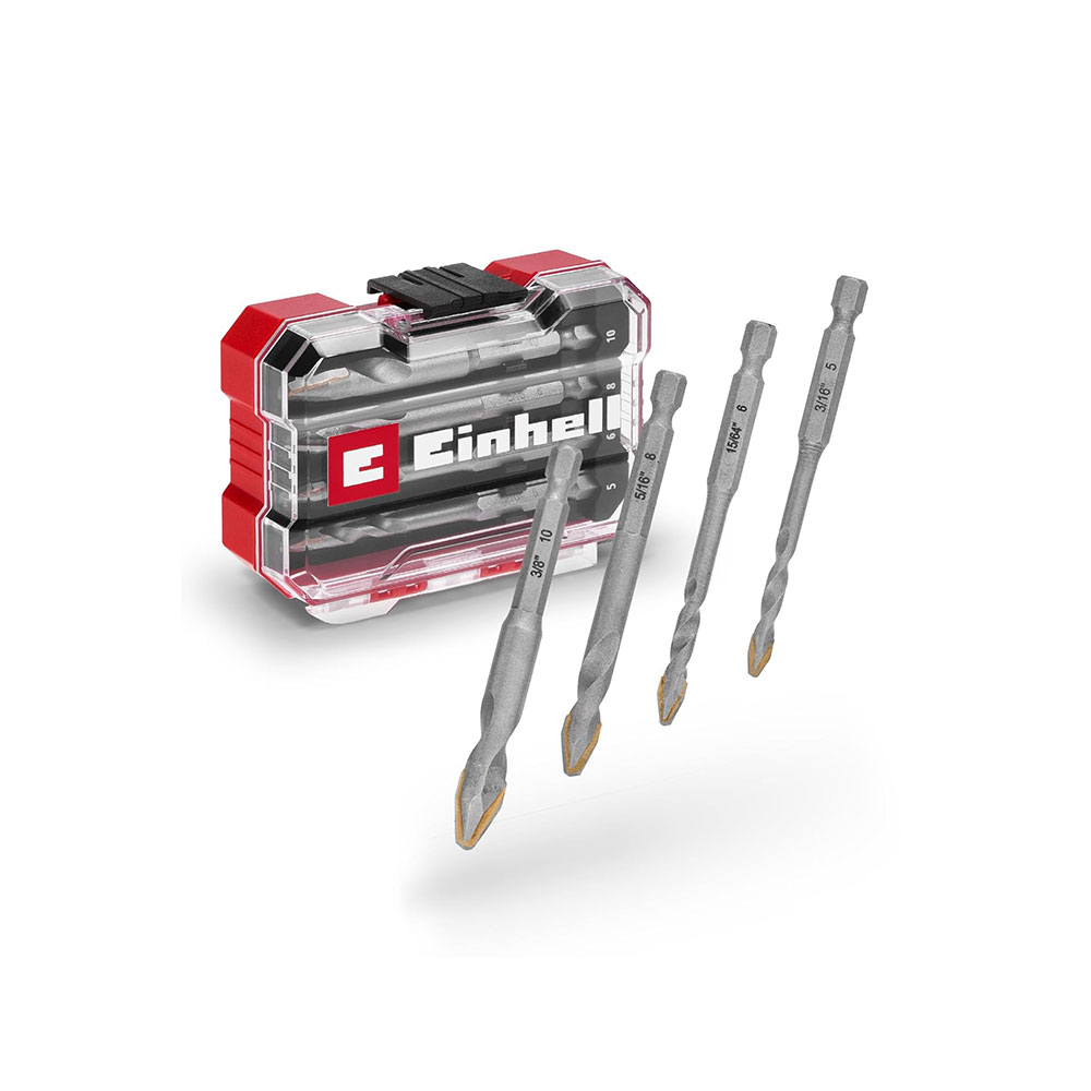 EINHELL set svrdla za keramiku i porculan, 5-10mm, XS-Case, 4 kom
