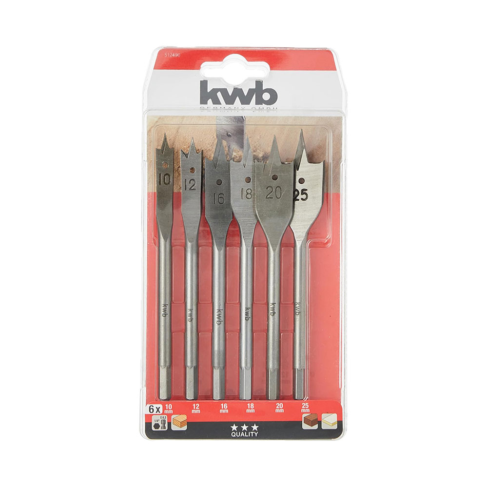 KWB set plosnatih svrdla za drvo, 6 kom