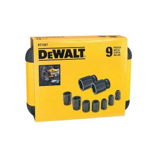 DEWALT set udarnih nasadnih ključeva 1/2' 10-27 mm, 9 dj. DT7507-QZ