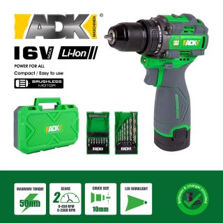 ADK aku bušilica SF4E106 Enex 16V 1,5Ah kovčeg + pribor