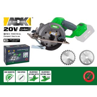 ADK aku ručna kružna pila SF4J503 Enex 20V bez baterije + 2x list pile
