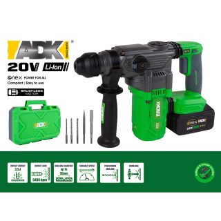 ADK aku bušaći čekić SF4E202 set Enex 20V 4,0Ah kovčeg + pribor