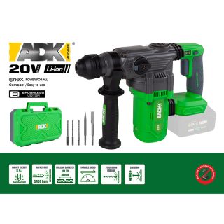 ADK aku bušaći čekić SF4E202 Enex 20V bez baterije kovčeg