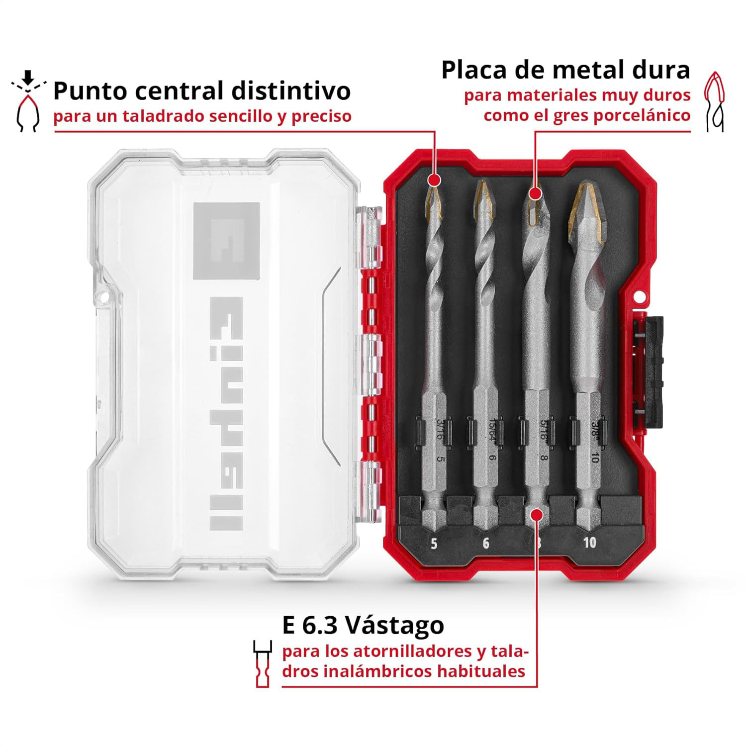 EINHELL set svrdla za keramiku i porculan, 5-10mm, XS-Case, 4 kom - Slika 2