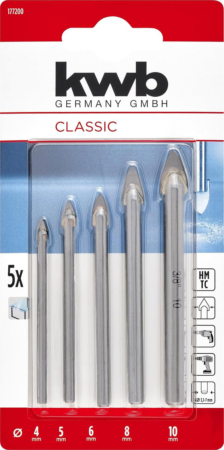 KWB set svrdla za staklo, 4-10 mm, 5 kom - Slika 2