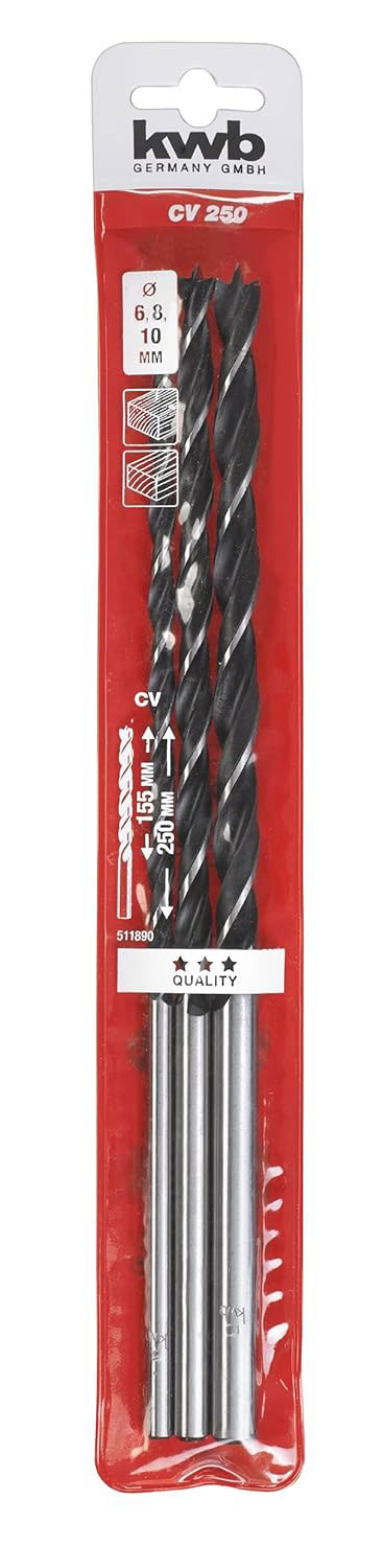 KWB set svrdla za grede, 6,8,10 x 200mm, 3 kom - Slika 3