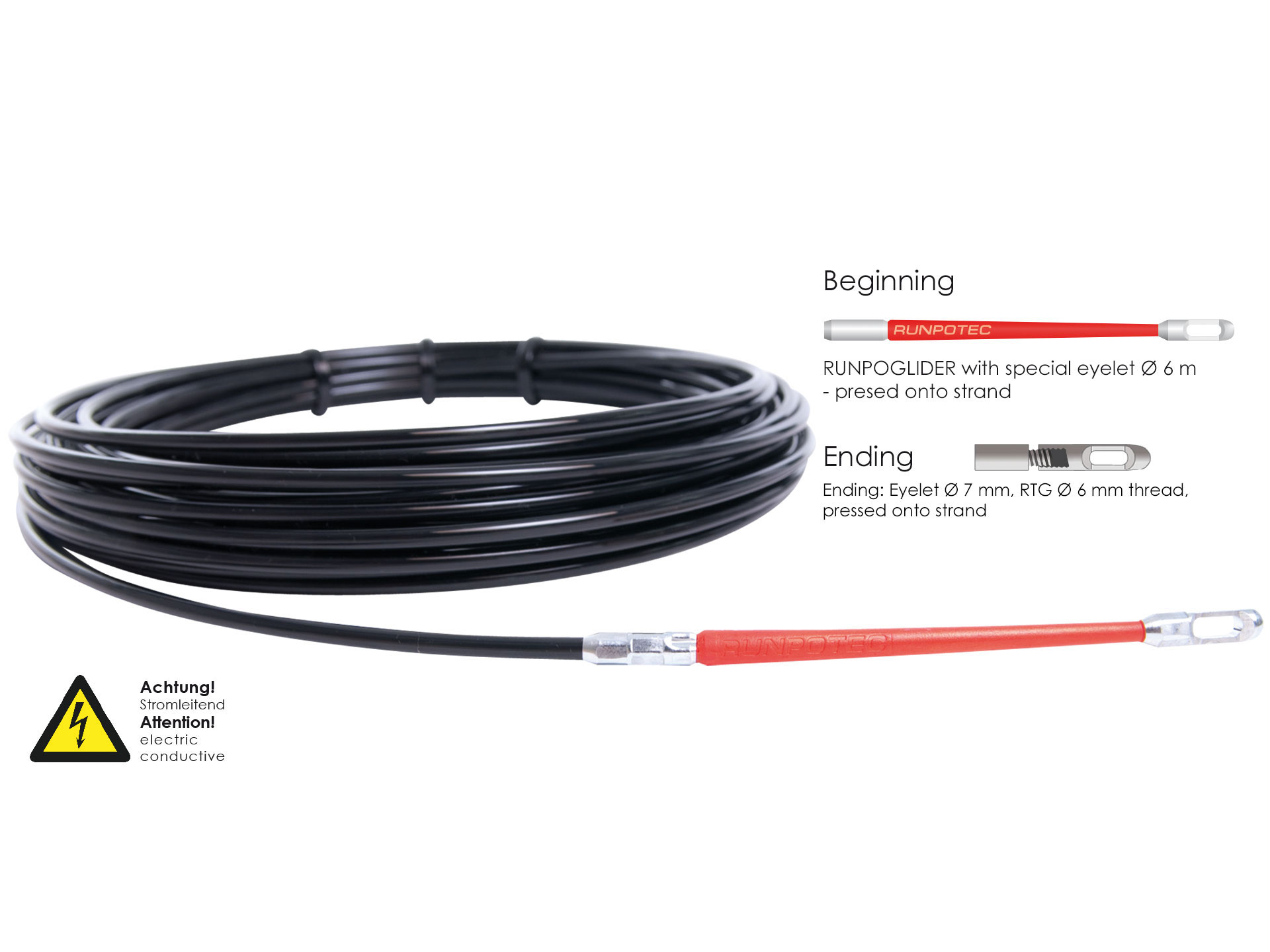 RUNPOTEC plastična sajla za provlačenje kabela, RP1, 20m - Slika 2