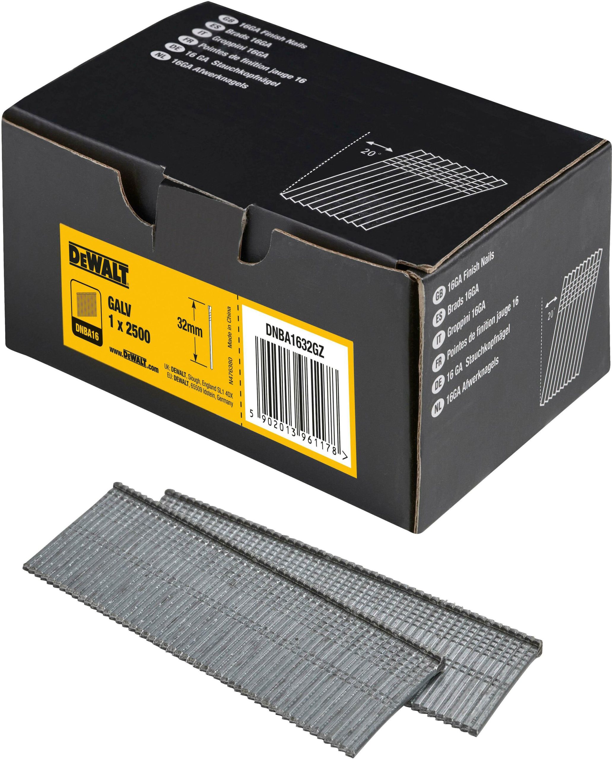 DEWALT čavli za drvo 32x1,6 mm, 2500 kom DNBA1632-GZ - Slika 2