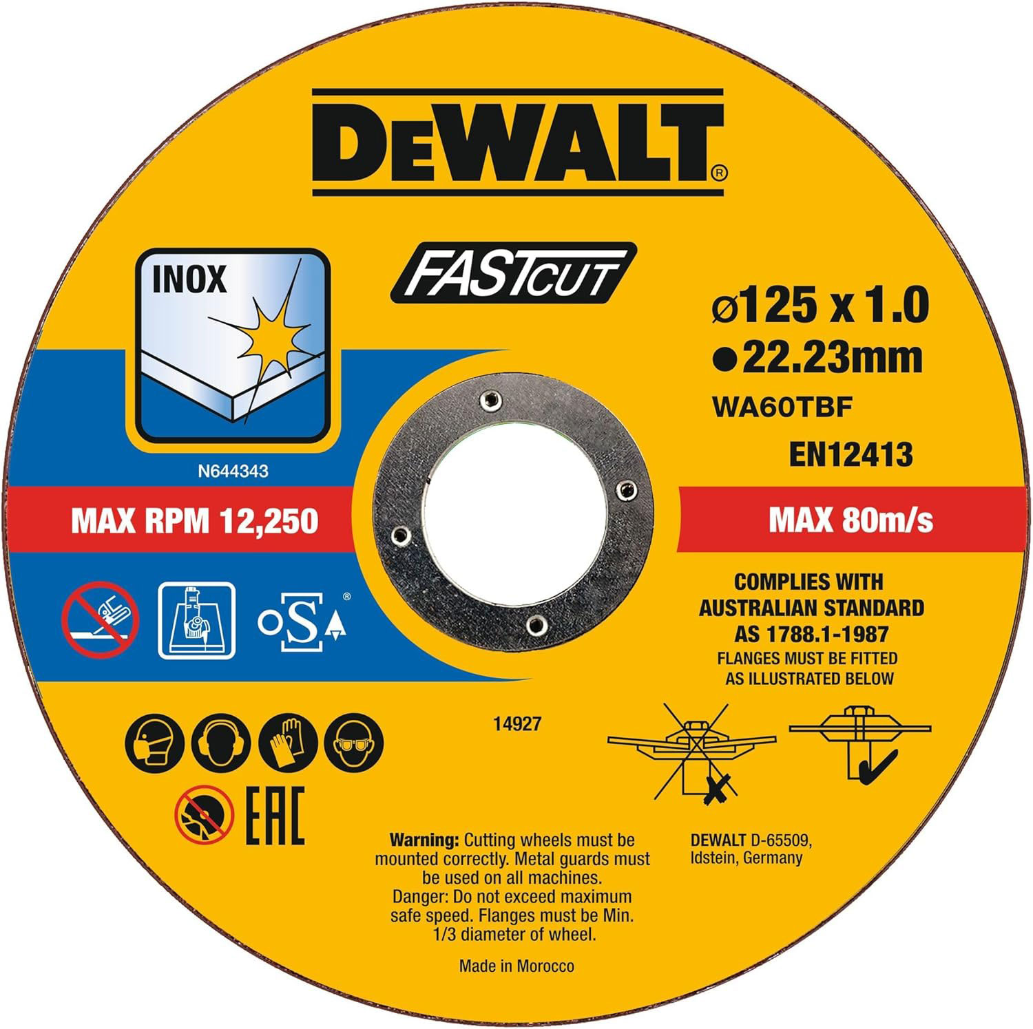 DEWALT rezna ploča za inox 125x1,0 mm, 100 kom DT42240Z - Slika 2