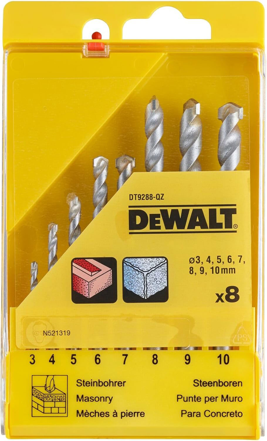 DEWALT set svrdla za beton 3-10 mm, 8-dijelni DT9288-QZ - Slika 2