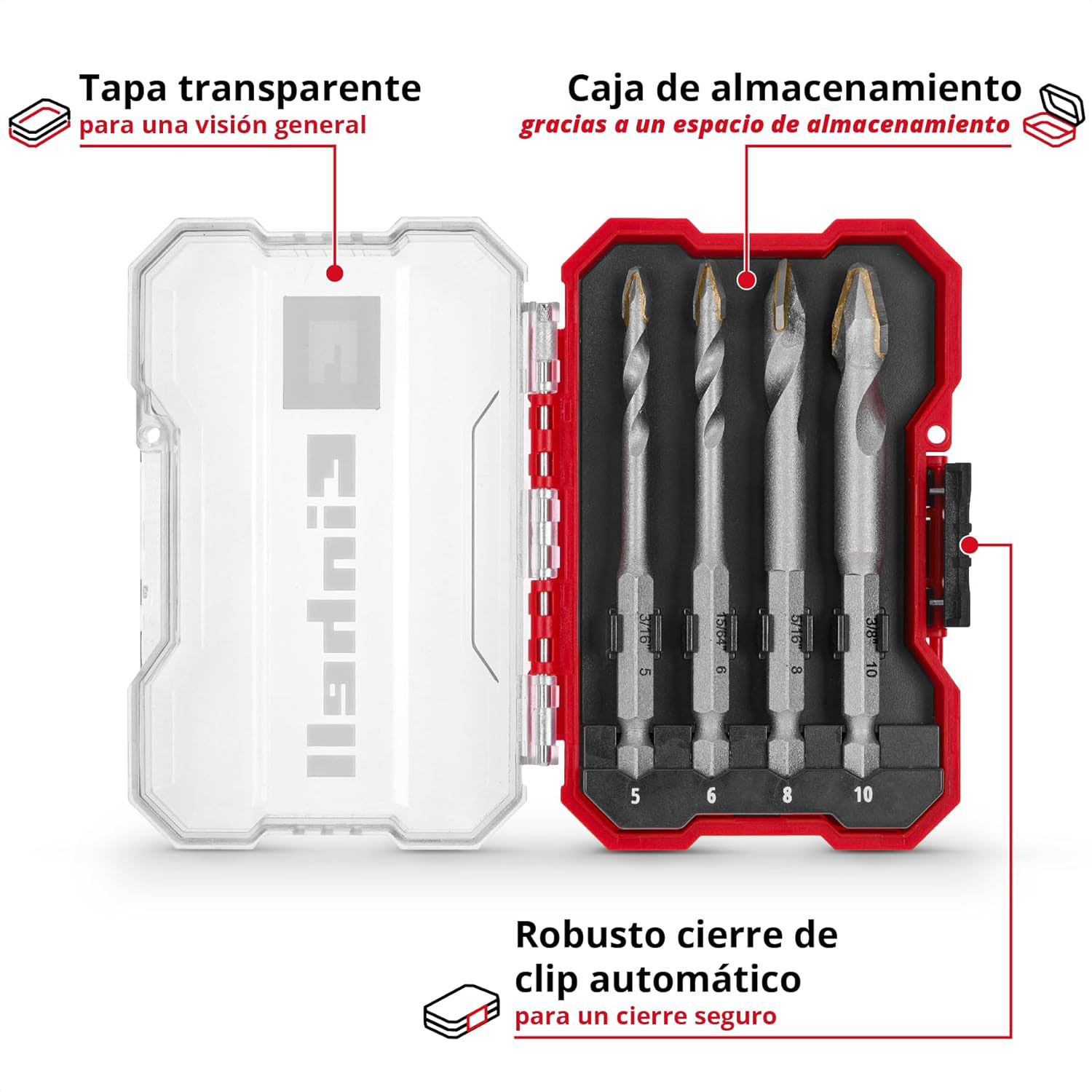 EINHELL set svrdla za keramiku i porculan, 5-10mm, XS-Case, 4 kom - Slika 3