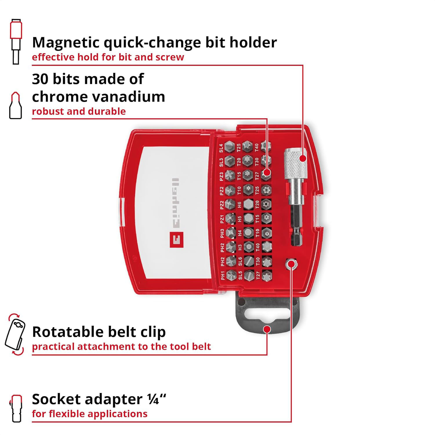 EINHELL set bitova, 32-dijelni Bit box - Slika 3