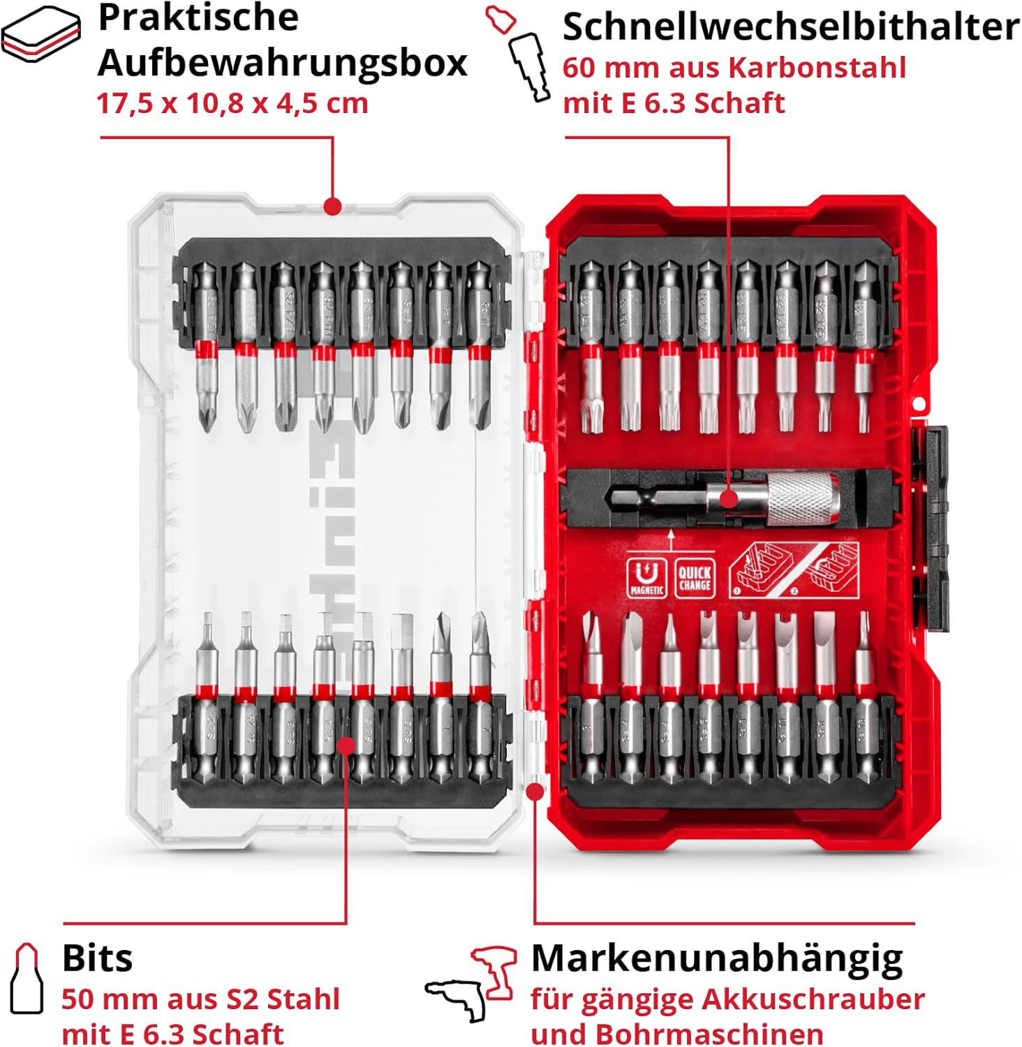 EINHELL set bitova 50mm, M-Box, 33 kom - Slika 3