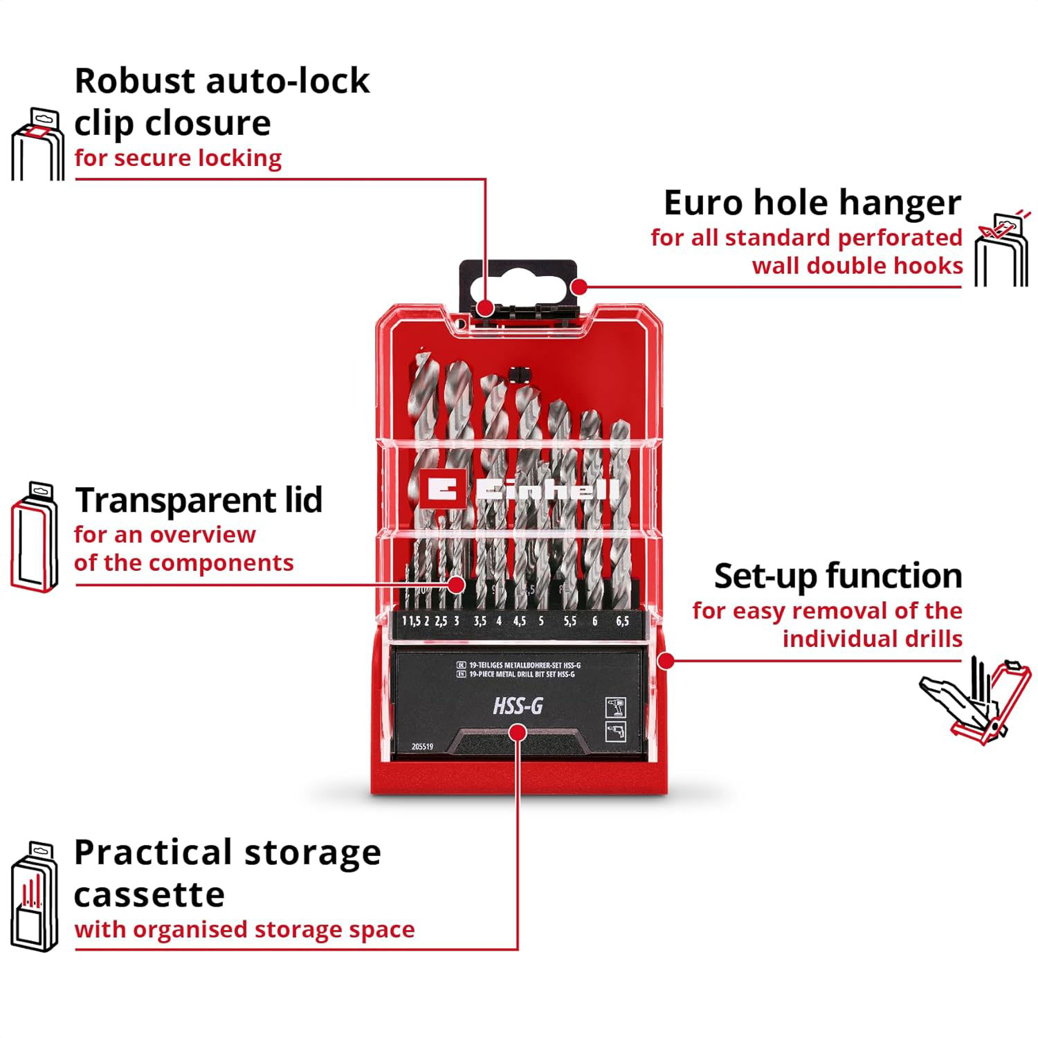 EINHELL set svrdla za metal, 6/1, HSS-TIN - Slika 3