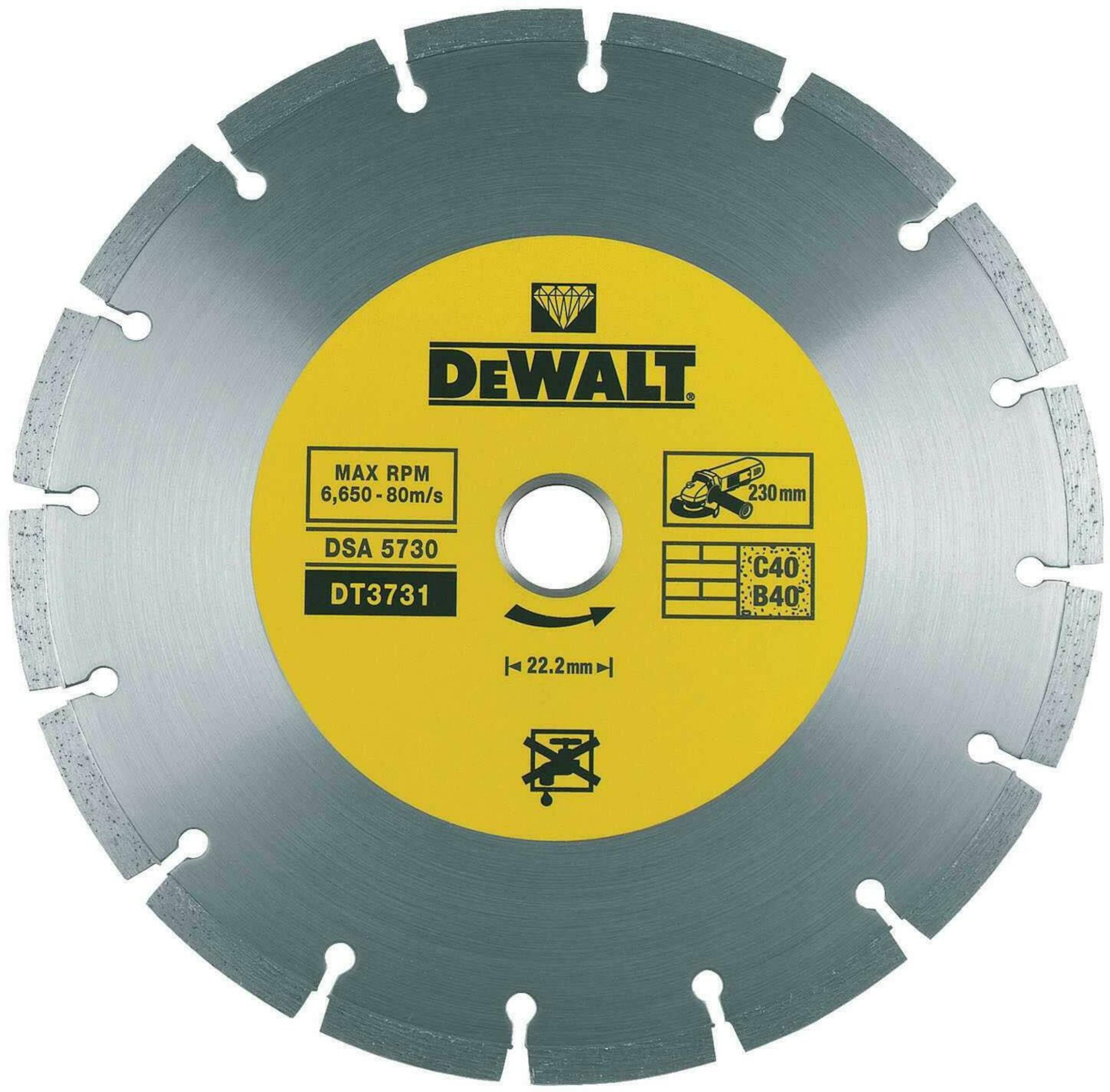 DEWALT dijamantna rezna ploča za beton 230x2,4 mm DT3731-QZ - Slika 3