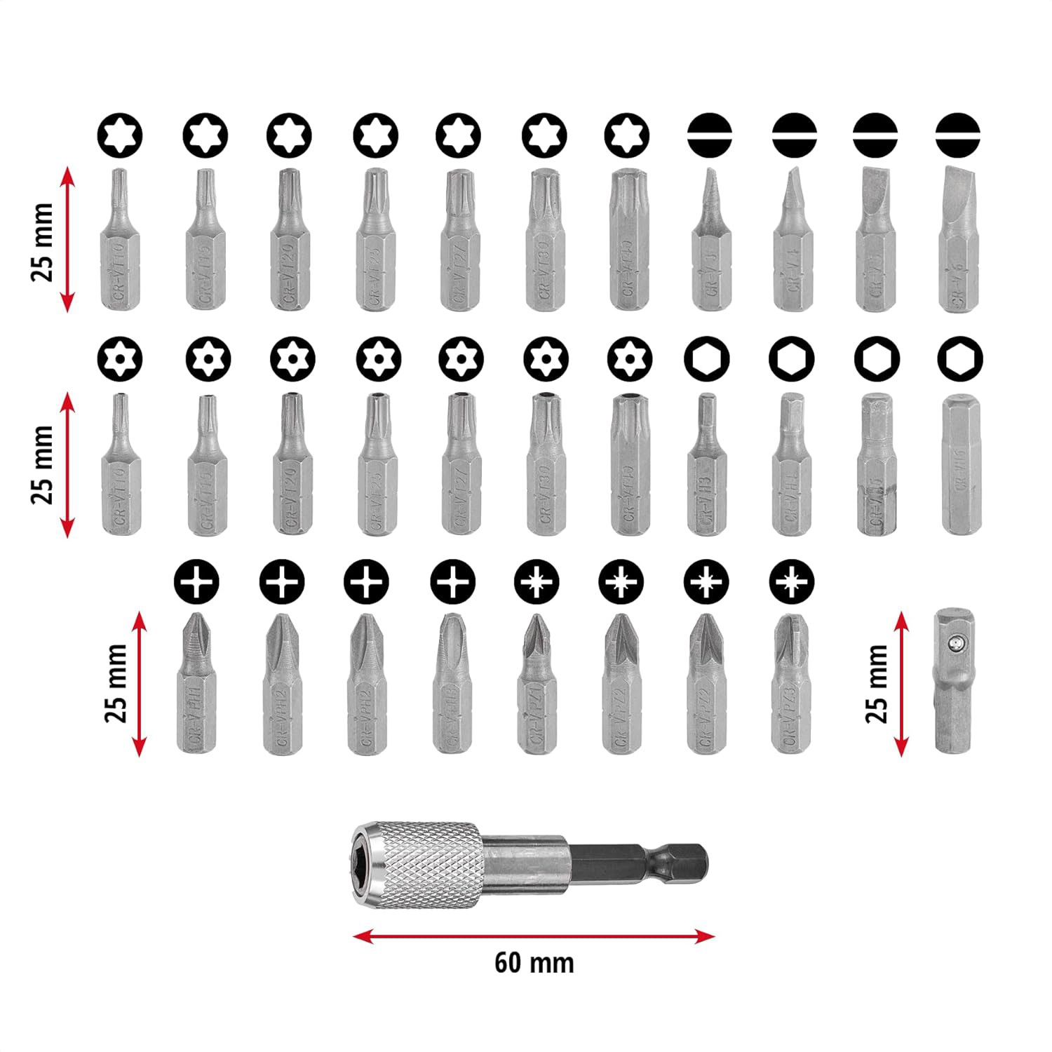 EINHELL set bitova, 32-dijelni Bit box - Slika 4