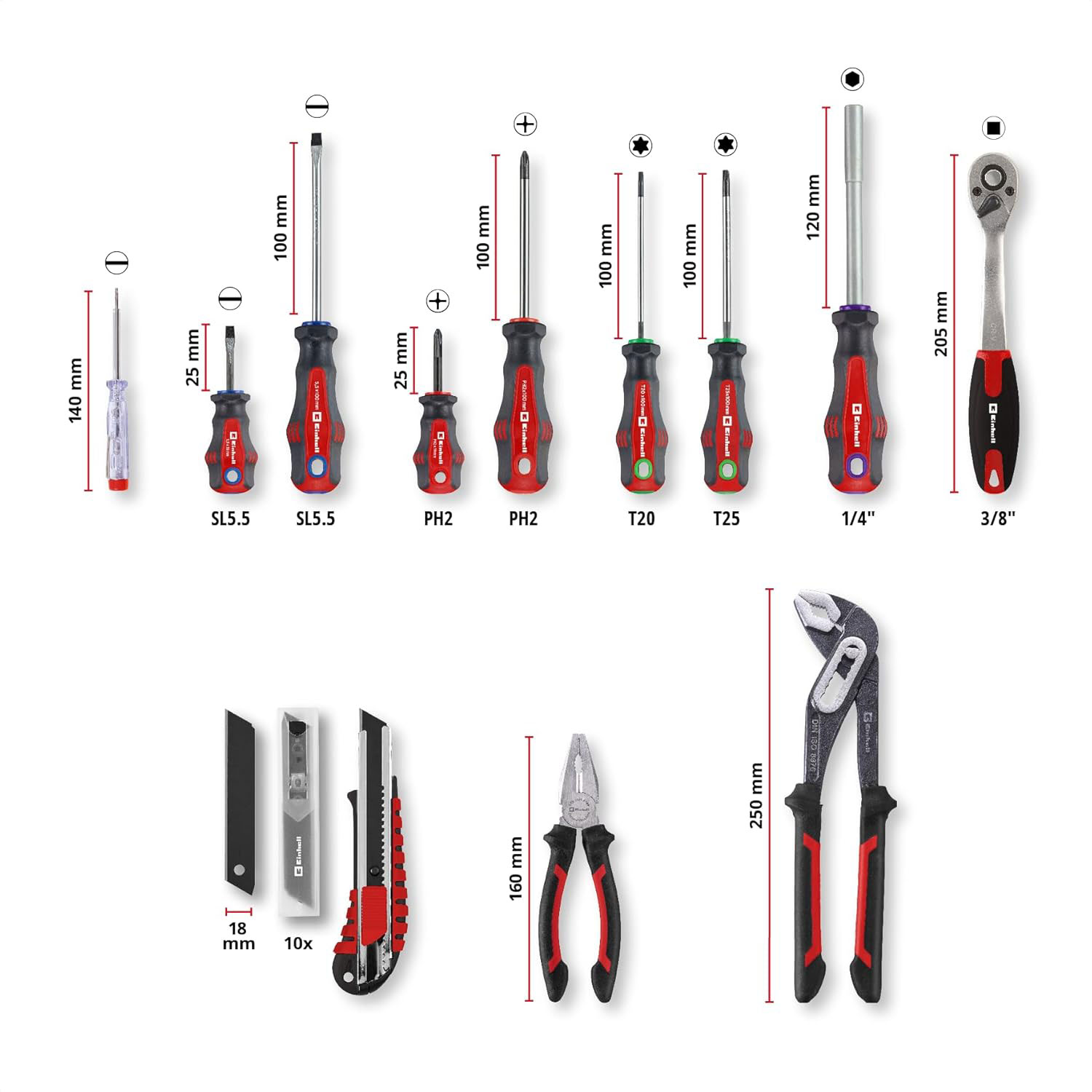 EINHELL set ručnog alata u E-Case S-F kovčegu 80-dijelni - Slika 8