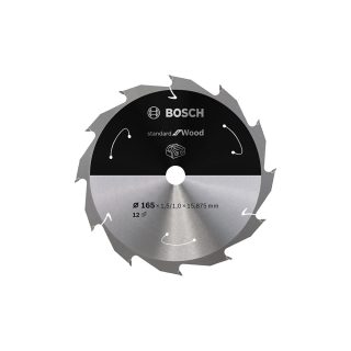 BOSCH list kružne pile za drvo 165x15,875x1,5 mm, 12Z, PRO Wood cordless