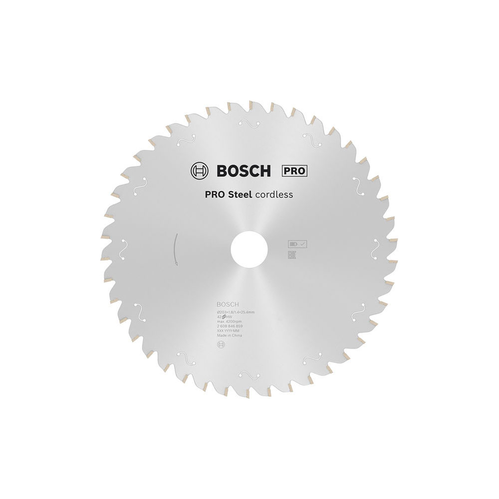 BOSCH list kružne pile za metal, 203x1,8/1,4x25,4 mm, Z42, PRO Steel cordless