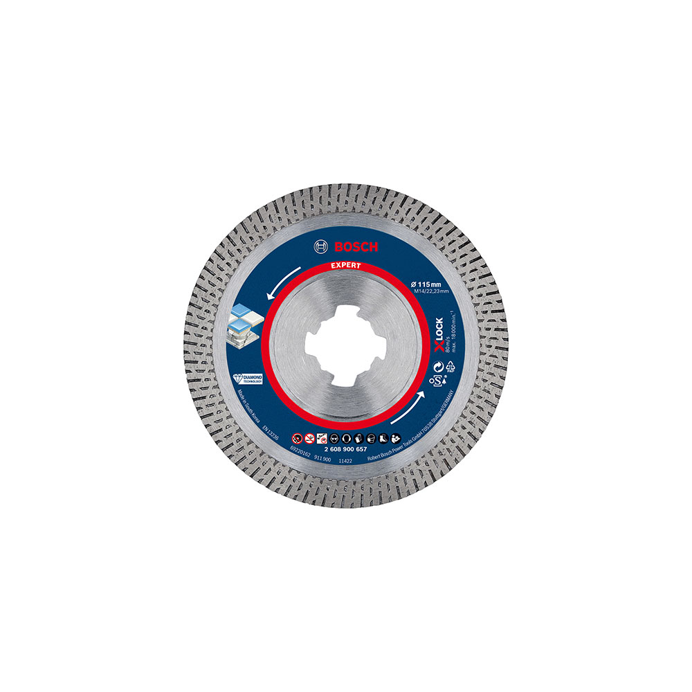 BOSCH dijamantna rezna ploča za kerakiku/kamen EXPERT HardCeramic X-LOCK 115×22,23 mm