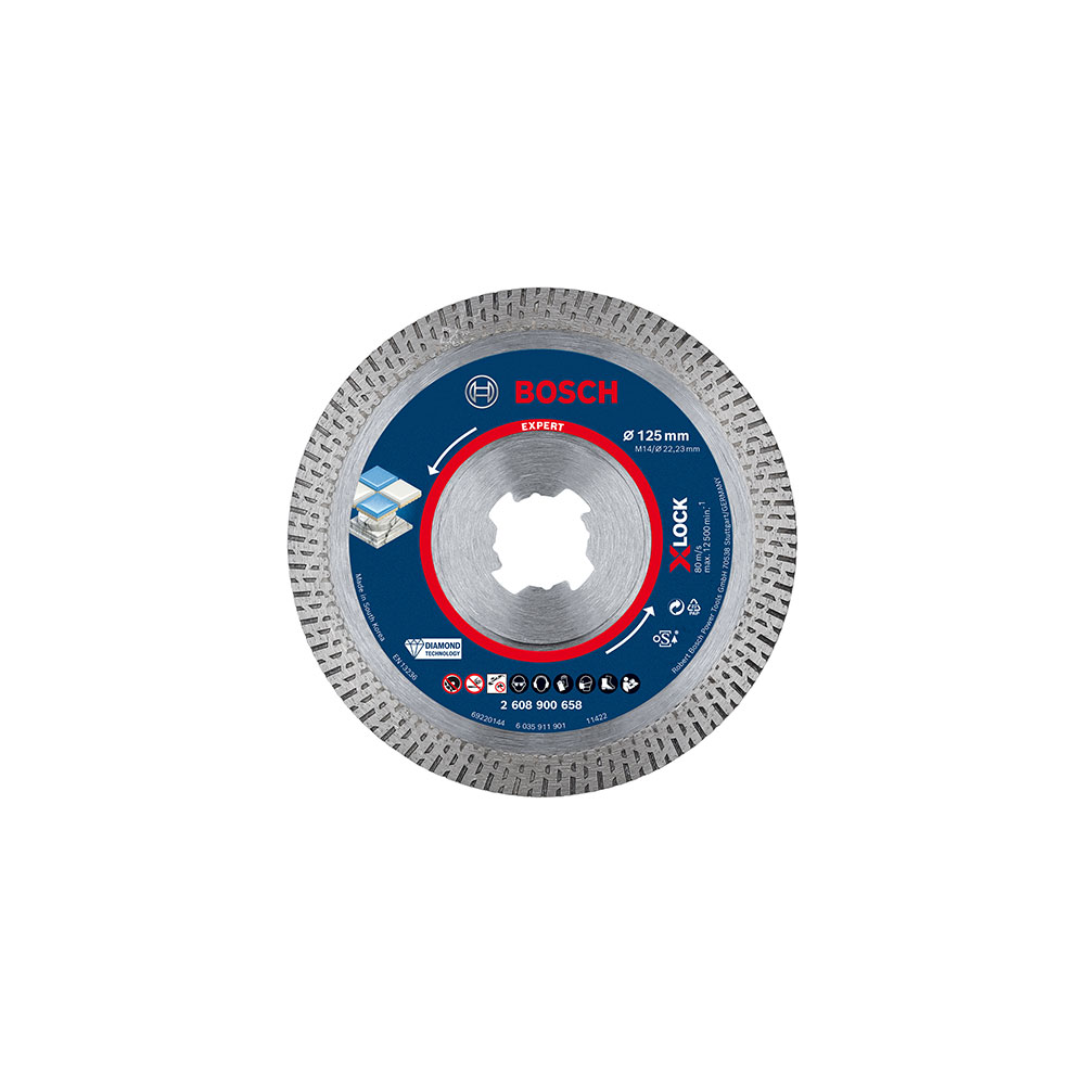 BOSCH dijamantna rezna ploča za kerakiku/kamen EXPERT HardCeramic X-LOCK 125×22,23 mm