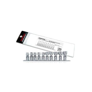 TOPTUL set nasadnih ključeva 12-kutni 3/8" 10-19mm 10 dj. GAAG1004-TPL
