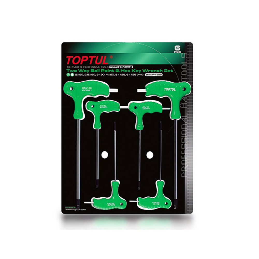 TOPTUL set imbusa s T-ručicom 2-6 mm 6 dj. GAAS0601-TPL
