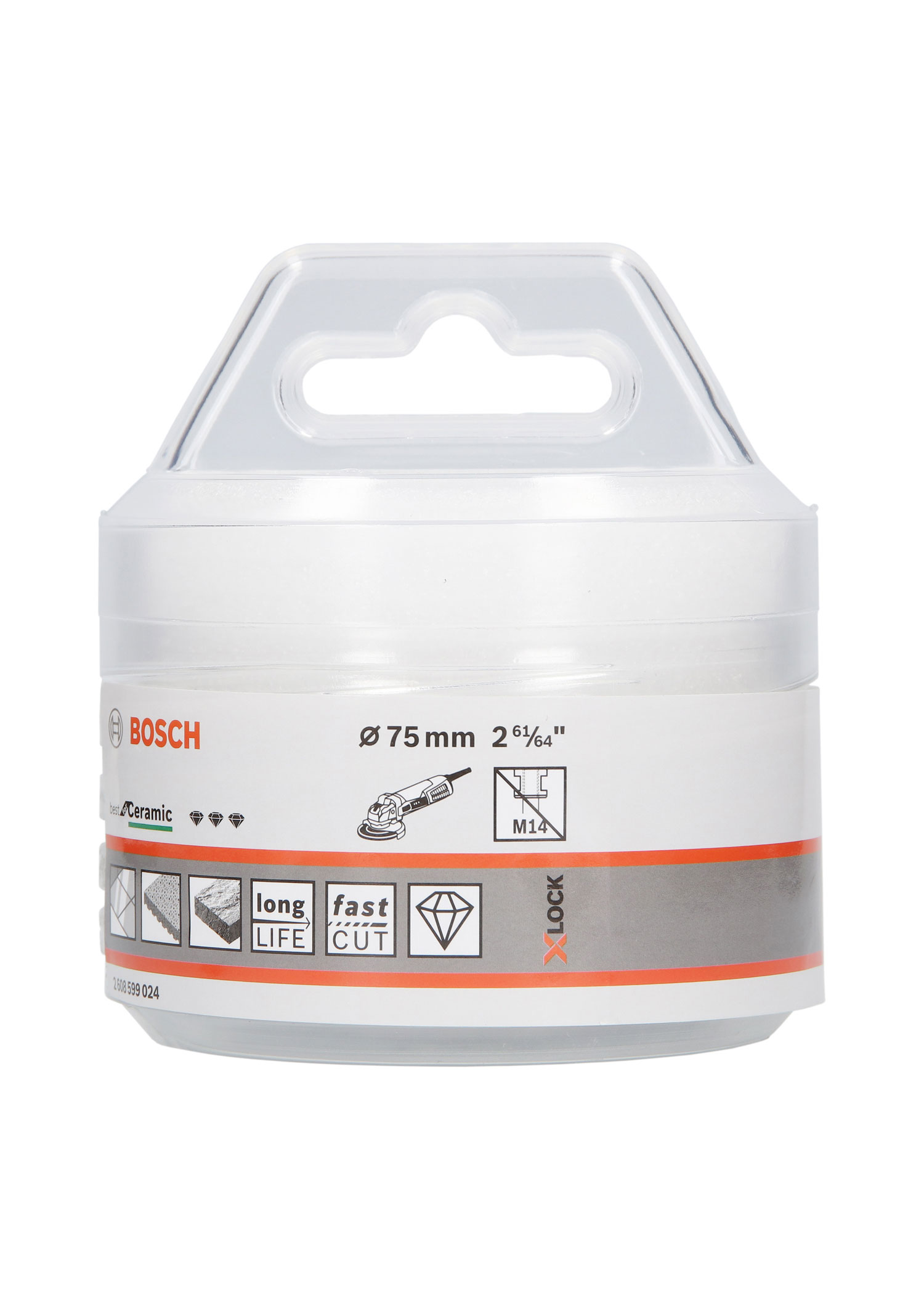 BOSCH dijamantno krunsko svrdlo za keramiku PRO Ceramic dry X-Lock, 75x35 mm - Slika 2