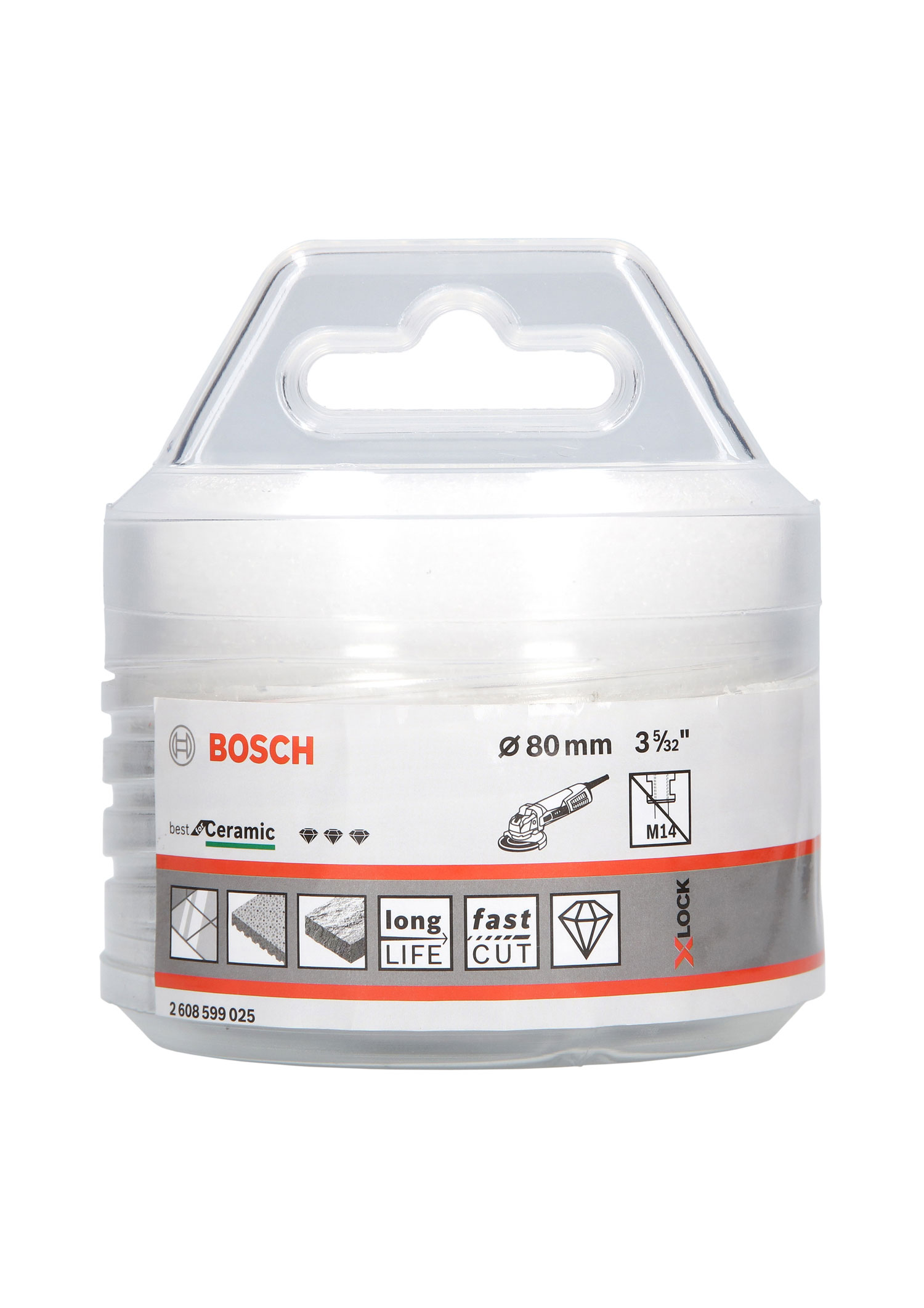 BOSCH dijamantno krunsko svrdlo za keramiku PRO Ceramic dry X-Lock, 80x35 mm - Slika 2