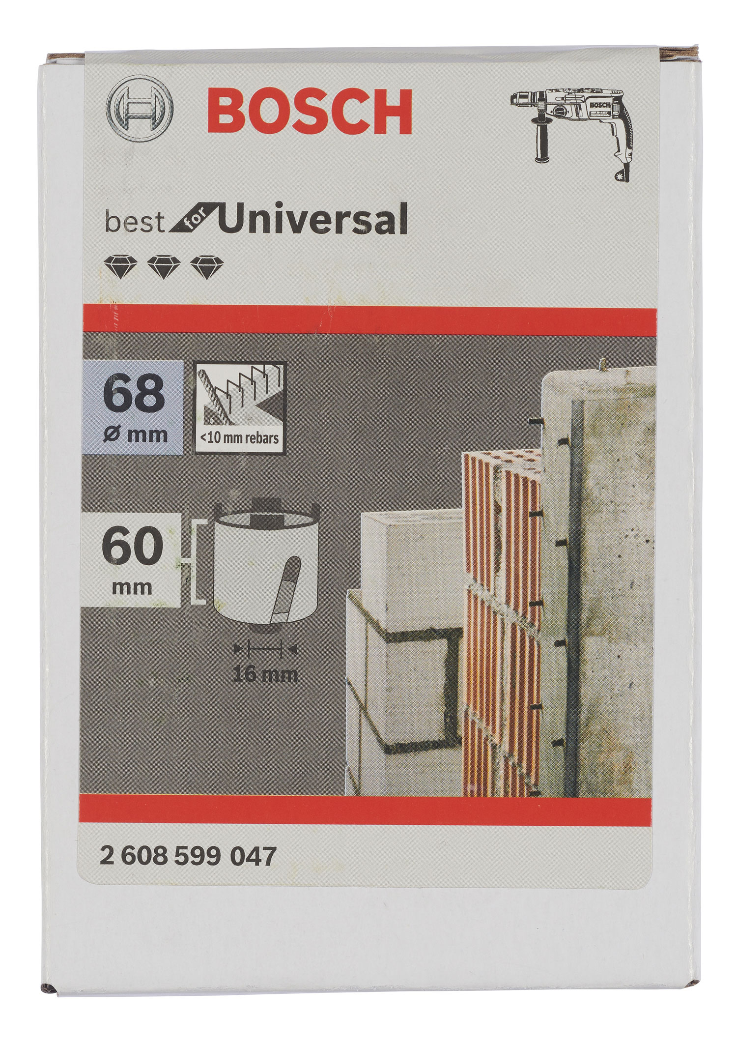BOSCH dijamantno krunsko svrdlo za beton PRO Socket Core Cutter dry M16, 68x60 mm - Slika 2