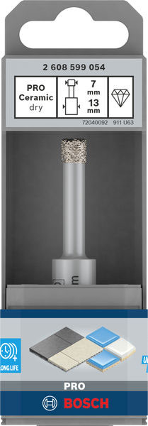BOSCH dijamantno svrdlo za keramiku PRO Ceramic dry, 7x13x33 mm - Slika 2