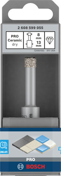 BOSCH dijamantno svrdlo za keramiku PRO Ceramic dry, 8x13x33 mm - Slika 2