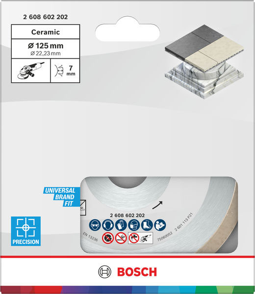 BOSCH dijamantna rezna ploča za keramiku Ceramic 125×22,23 mm - Slika 2