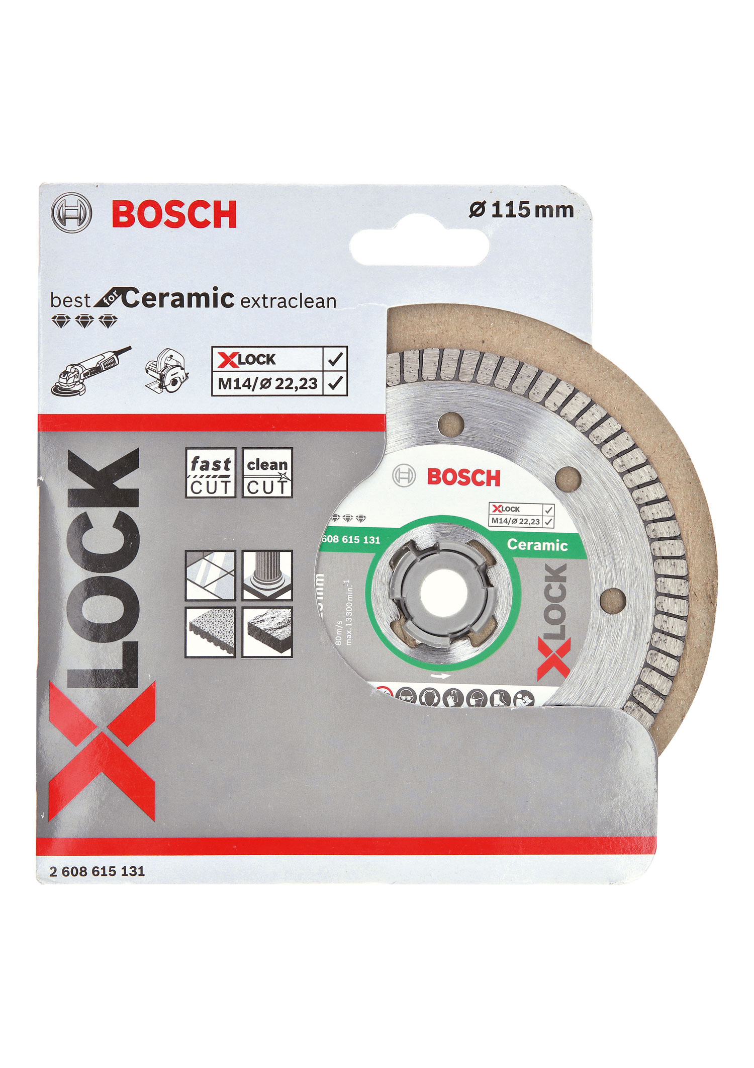 BOSCH dijamantna rezna ploča za keramiku/mramor PRO Ceramic X-Lock 115×22,23 mm - Slika 2