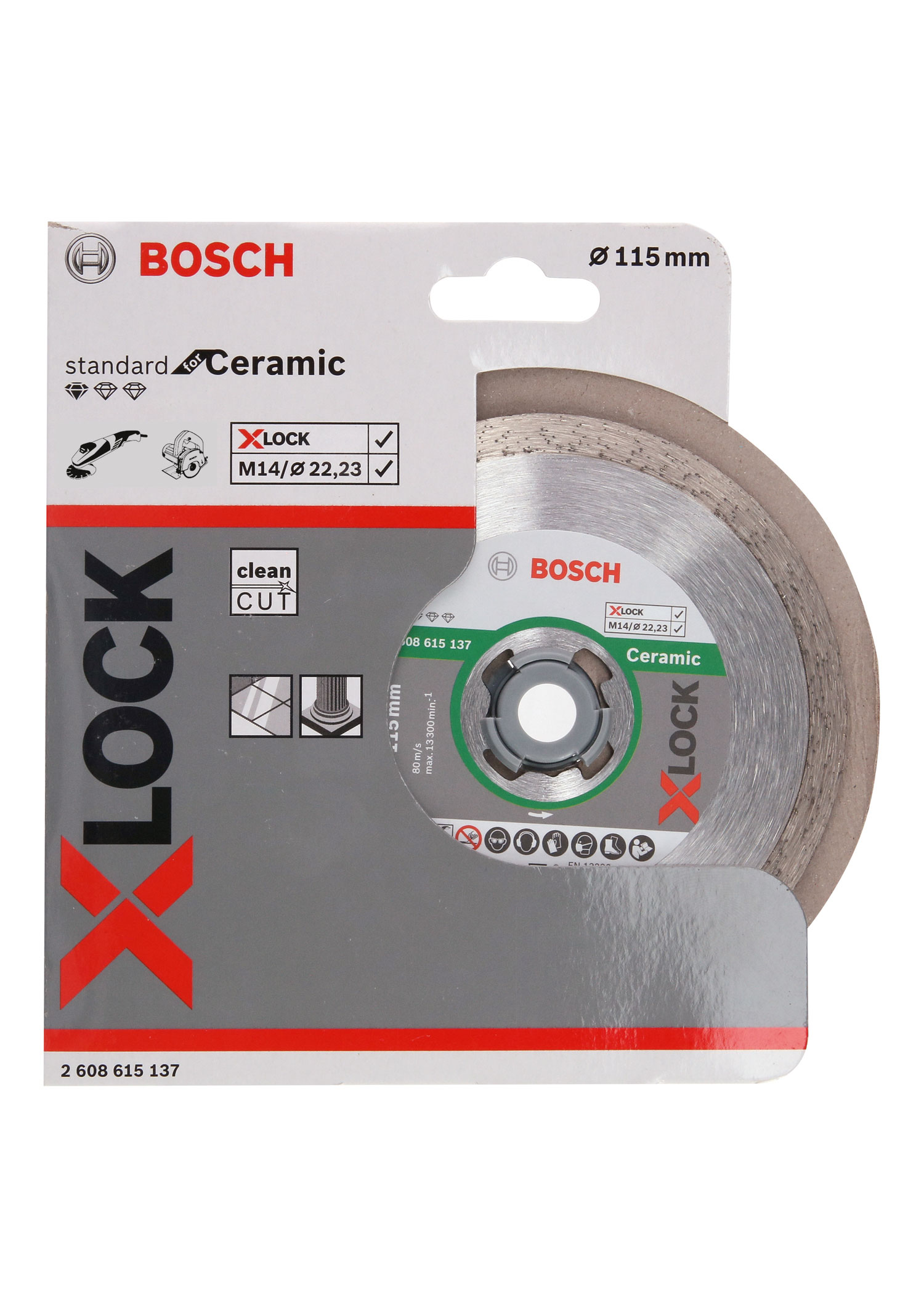 BOSCH dijamantna rezna ploča za keramiku/mramor Ceramic X-Lock 115×22,23 mm - Slika 2