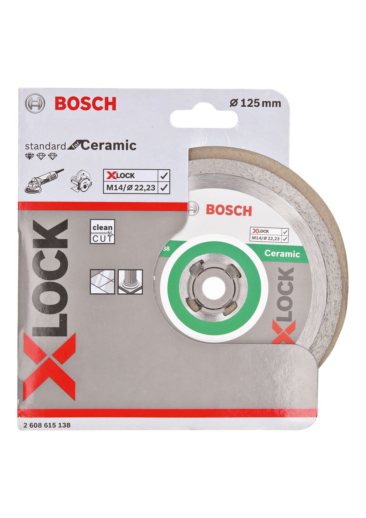 BOSCH dijamantna rezna ploča za keramiku/mramor Ceramic X-Lock 125×22,23 mm - Slika 2