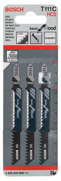 BOSCH list ubodne pile za drvo T 111 C 100 mm, 3 kom - Slika 2