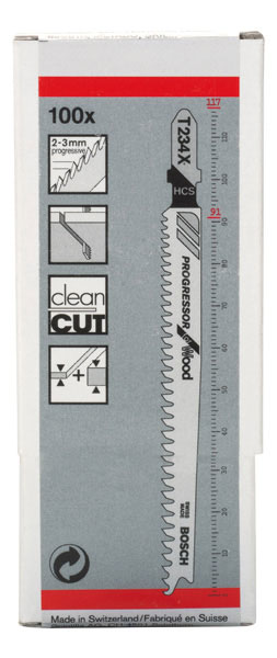 BOSCH list ubodne pile za drvo T 234 X 117 mm, 100 kom - Slika 2