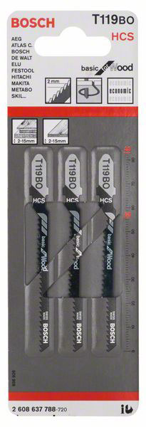 BOSCH list ubodne pile za drvo T 119 BO 83 mm, 3 kom - Slika 2