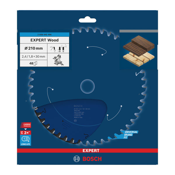 BOSCH list kružne pile za drvo 210x30x2,4 mm, 48Z, Expert for Wood - Slika 2