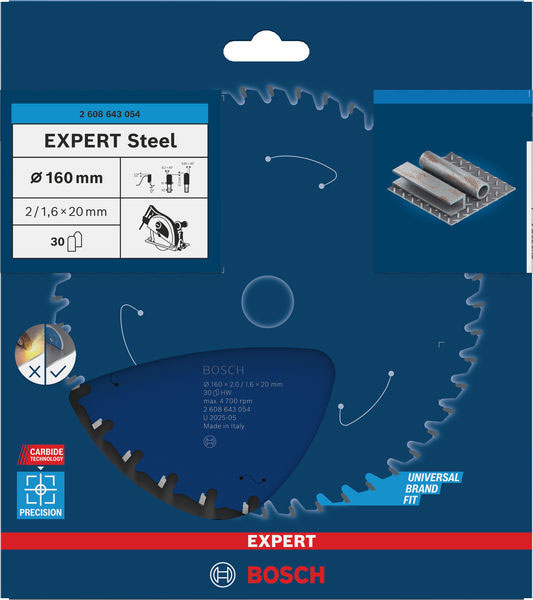 BOSCH list kružne pile za metal, 160x2/1,6x20 mm, Z30, Expert for Steel - Slika 2