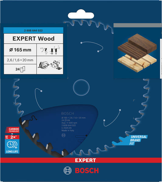 BOSCH list kružne pile za drvo 165x20x2,6 mm, 24Z, Expert Wood Circular - Slika 2