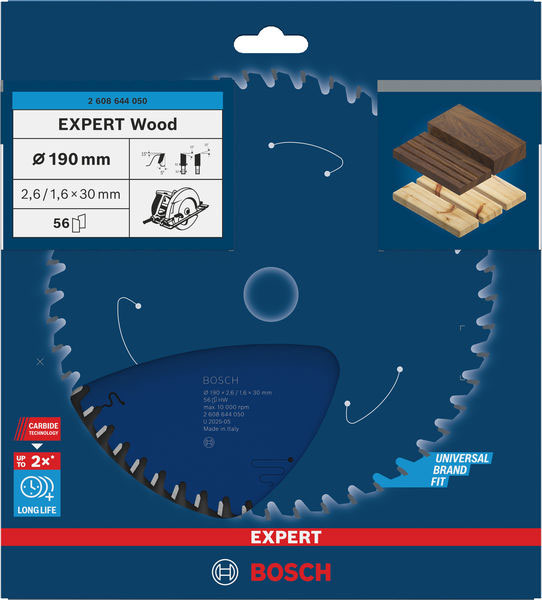 BOSCH list kružne pile za drvo 190x30x2,6 mm, 56Z, Expert Wood Circular - Slika 2
