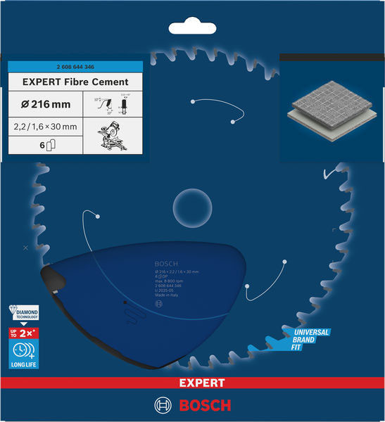 BOSCH list kružne pile, 216x2,2x30 mm, 6Z, Expert Fibre Cement - Slika 2