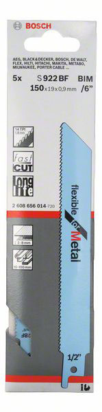 BOSCH list sabljaste pile za metal S 922 BF 150 mm, 5 kom - Slika 2