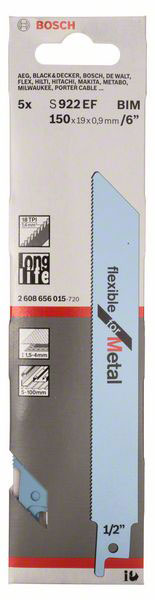 BOSCH list sabljaste pile za metal S 922 EF 150 mm, 5 kom - Slika 2