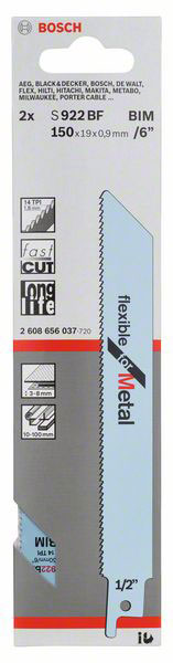 BOSCH list sabljaste pile za metal S 922 BF 150 mm, 2 kom - Slika 2