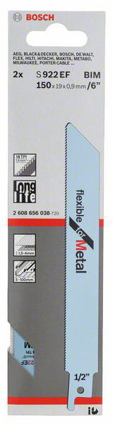 BOSCH list sabljaste pile za metal S 922 EF 150 mm, 2 kom - Slika 2