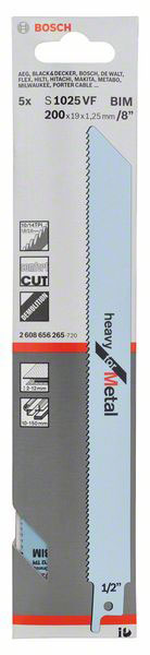 BOSCH list sabljaste pile za metal S1025VF 200 mm, 5 kom - Slika 2